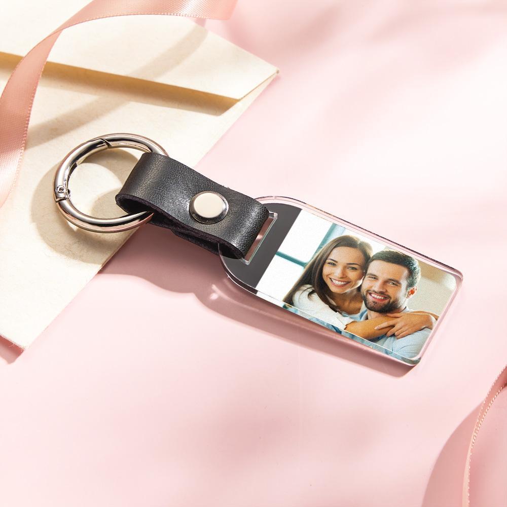 Custom Photo Keychain Creative Simple Couple Gifts - soufeeluk