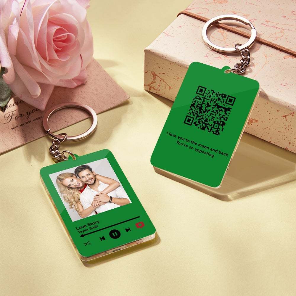 Personalised Keychain Scannable QR Code Keychain Submit Your Favorite Video Valentine's Day Gift