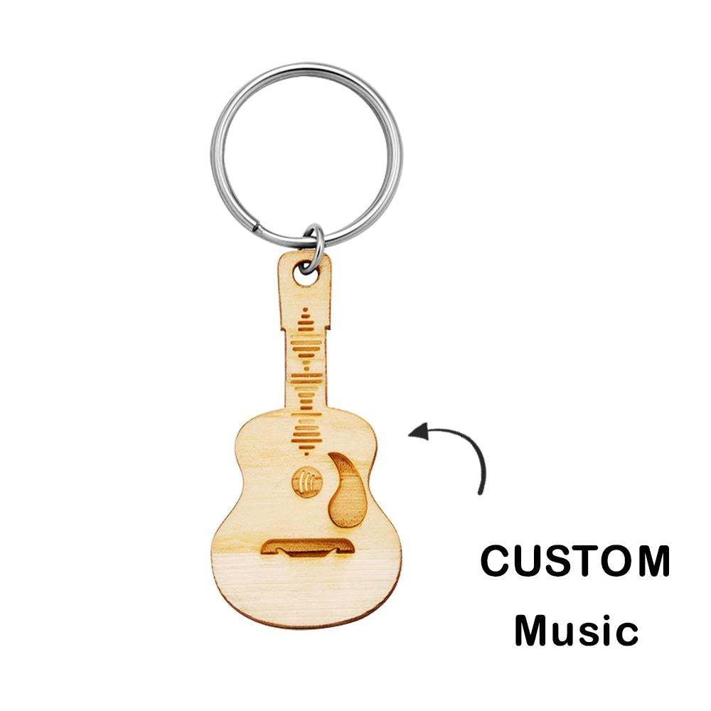 Custom Spotify Code Keychain Guitar Keychain Gift for Friend - soufeeluk