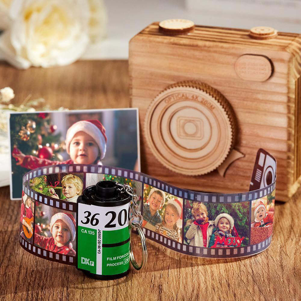 20 Pics Custom Photo Film Roll Keychain with Pictures Customized Photo Gift Best Gifts Photo Keychain