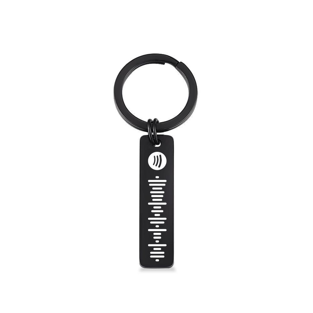 Scannable Spotify Code Keychain, Custom Music Song Key Chains Black