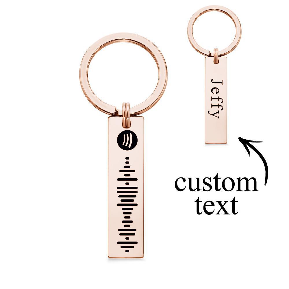 Scannable Spotify Code Keychain, Custom Engraved Music Song Keychains Gold