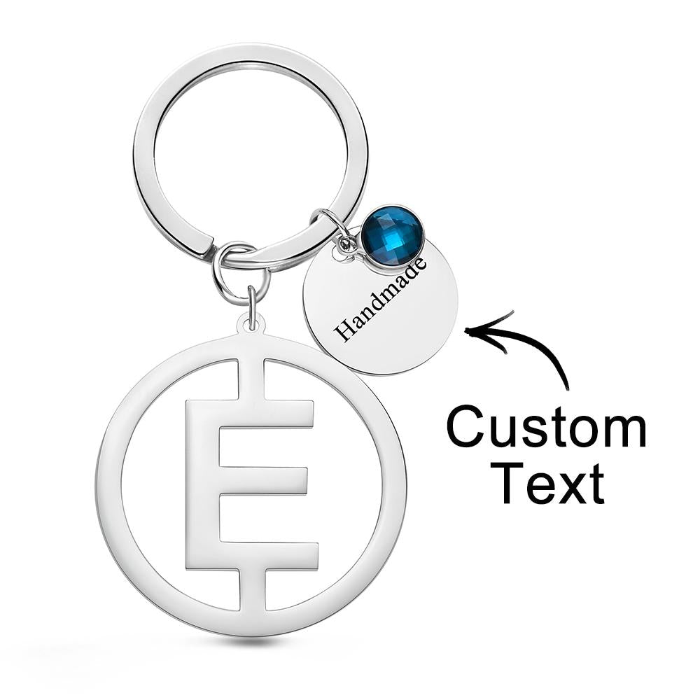 Custom Engraved Keychain Initial Letter Stainless Steel Keychain Gift - soufeeluk