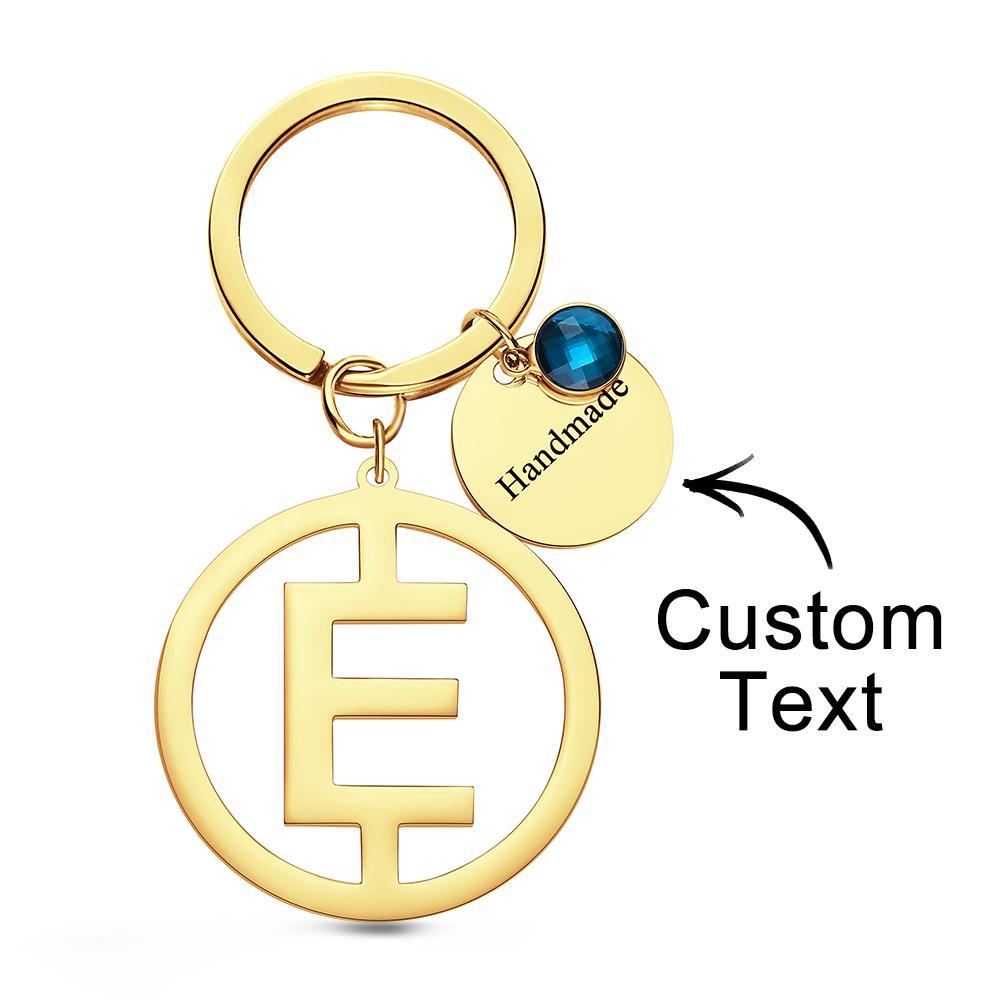 Custom Engraved Keychain Initial Letter Stainless Steel Keychain Gift - soufeeluk