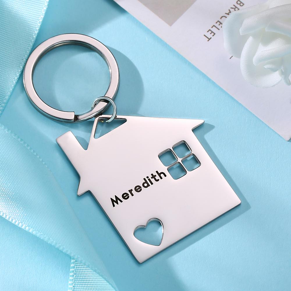 Custom Engraved Keychain Home Keychain Creative Gift for Family - soufeeluk