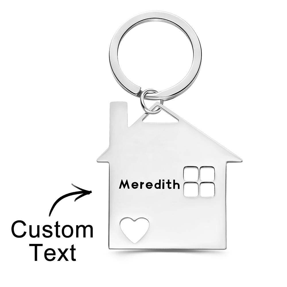 Custom Engraved Keychain Home Keychain Creative Gift for Family - soufeeluk