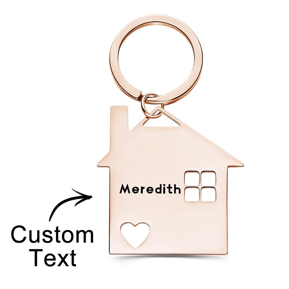 Custom Engraved Keychain Home Keychain Creative Gift for Family - soufeeluk