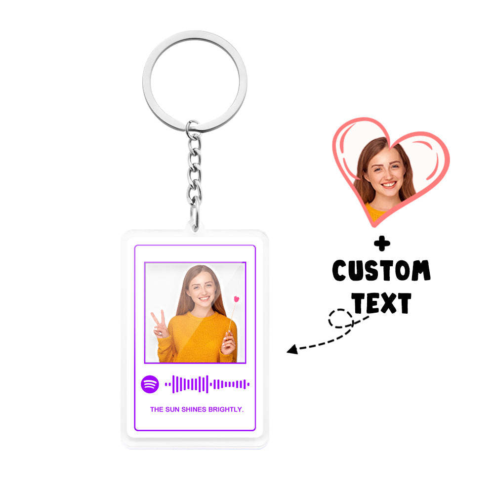 Scannable Custom Photo Spotify Code Keychain Acrylic Music Plaque Romantic Gifts - soufeeluk