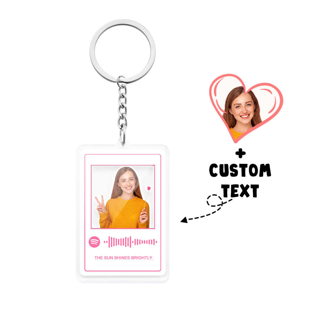 Scannable Custom Photo Spotify Code Keychain Acrylic Music Plaque Romantic Gifts - soufeeluk