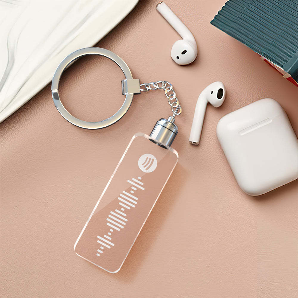 Custom Spotify Code Keychain Personalised Music Song Shiny Keychain Memorial Gifts - soufeeluk