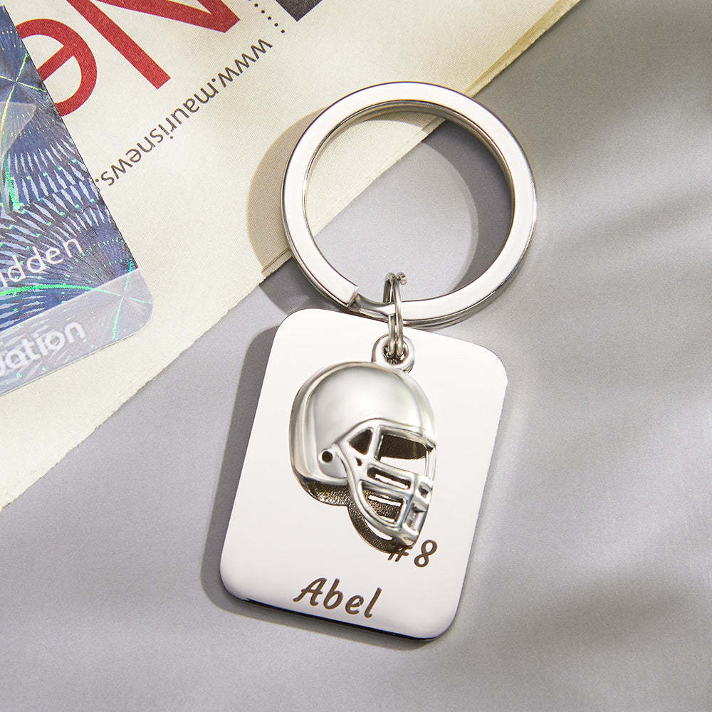 Custom Engraved Keychain Personalised Football Keychain Team Gifts - soufeeluk