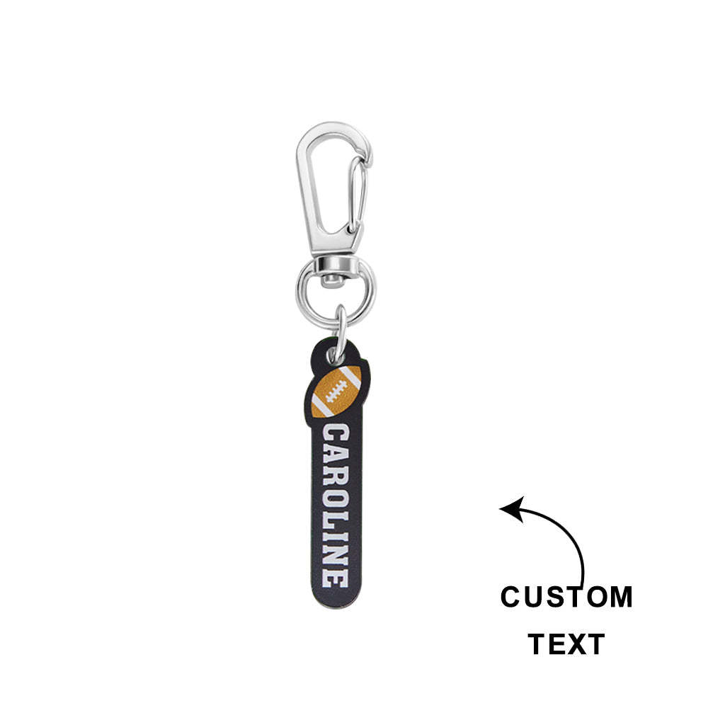 Custom Engraved Keychain American Football Keychain Name Tag Gift for Boys - soufeeluk