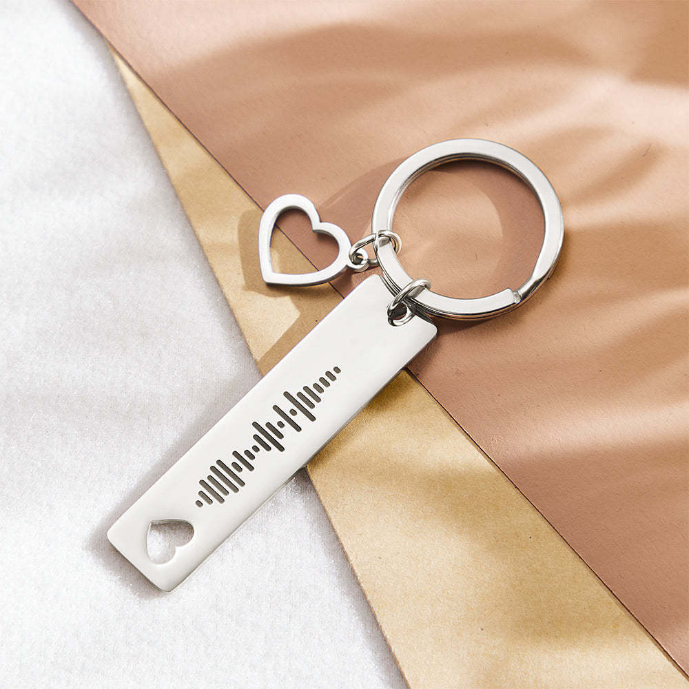 Custom Scannable Music Code Keychain Heart-shaped Creative Gifts - soufeeluk