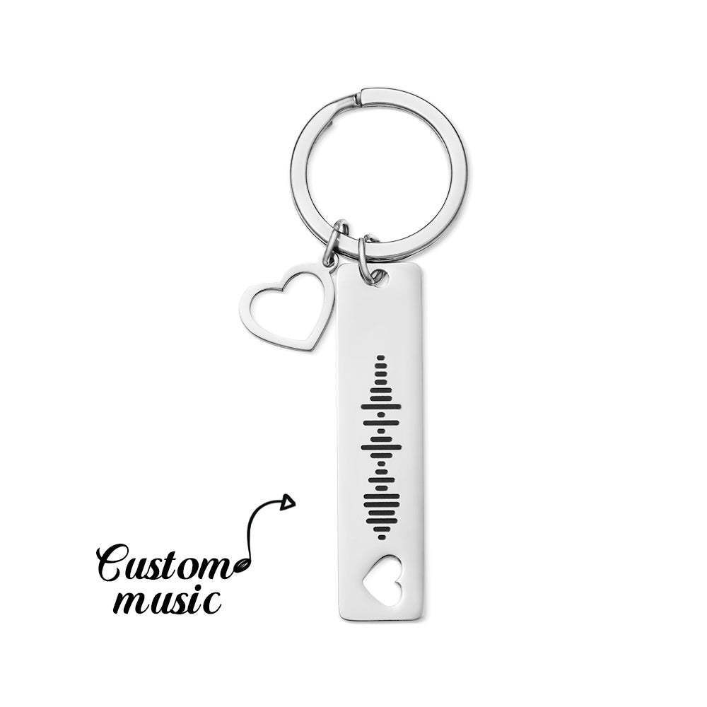 Custom Scannable Music Code Keychain Heart-shaped Creative Gifts - soufeeluk