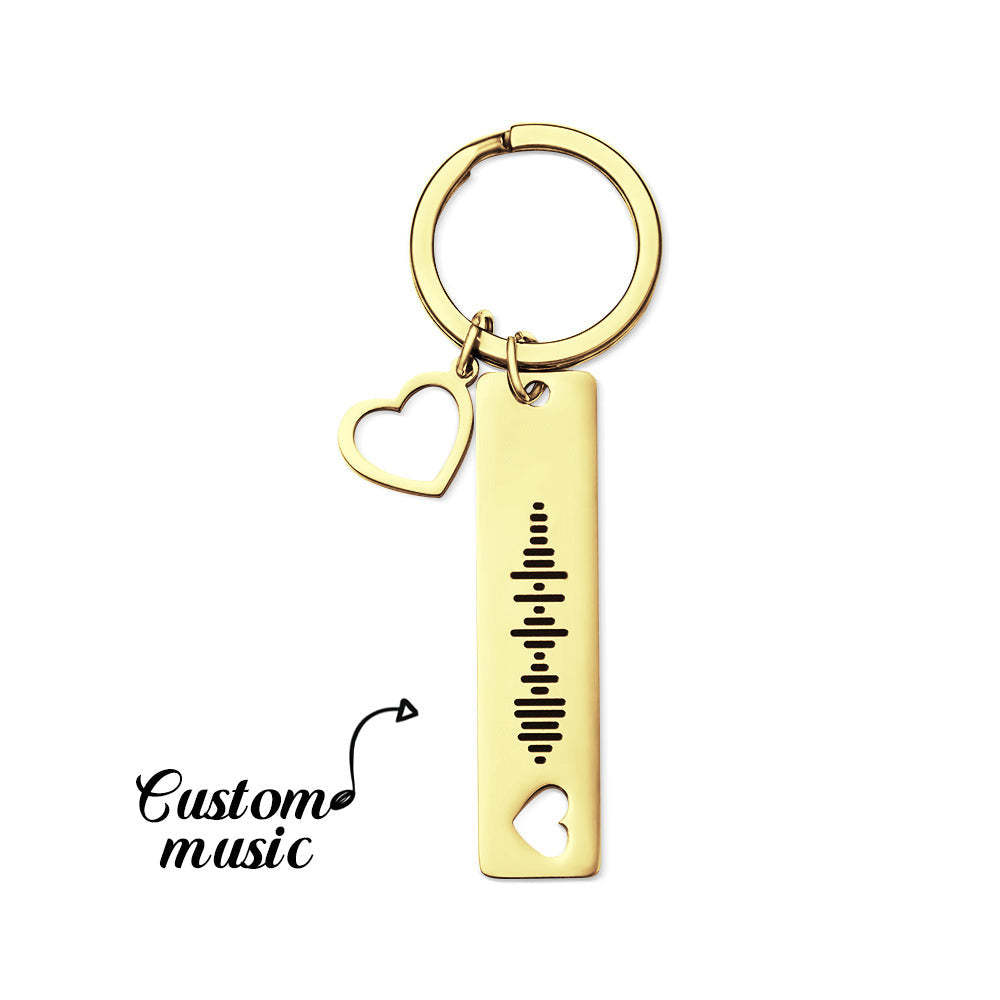 Custom Scannable Music Code Keychain Heart-shaped Creative Gifts - soufeeluk