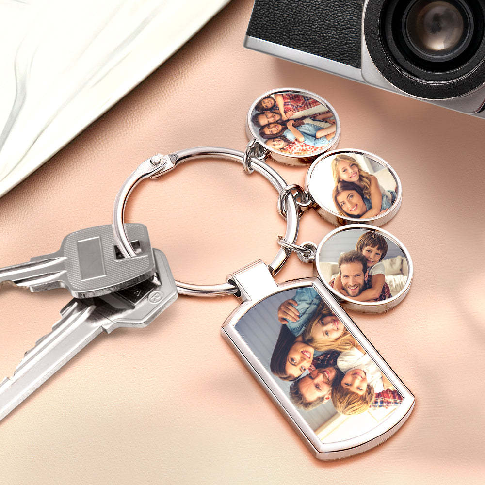Custom Photo Metal Keychain Personalised Keychain Gift for Him or Her - soufeeluk