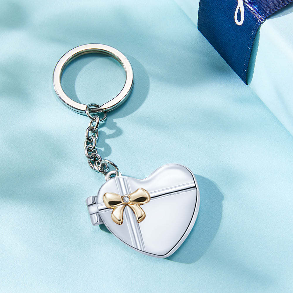 Custom Photo Keychain Double Photo Frame Heart-shaped Keychain Commemorative Gift - soufeeluk