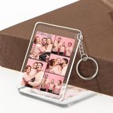 Custom Multi Photo Acrylic Keychain Personalised Collage Photo Key Ring