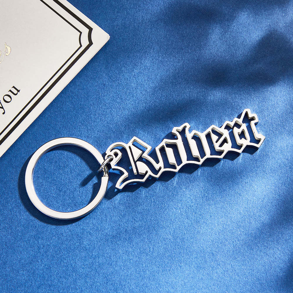 Personalised Name Keychain Custom Letters Stainless Steel Keychain Unique Gifts for Him - soufeeluk