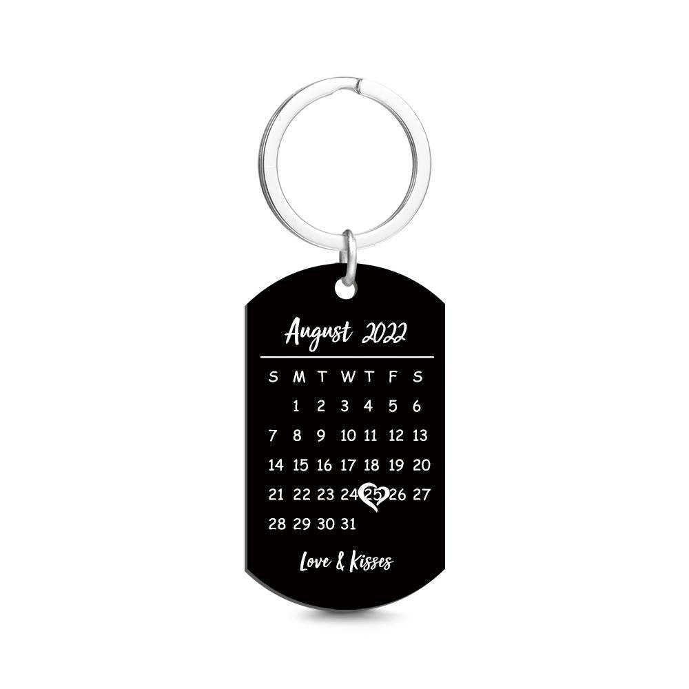 Custom Keychain Photo Calendar Keychain Tag Keychain Gift For Newly Married Couples - soufeeluk