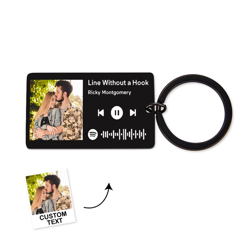 Custom Spotify Music Tag Keychain Personalised Scannable Music Song Key Chain Gifts for Him - soufeeluk