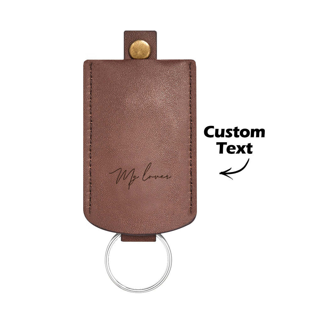 Custom Engraved Keychain Personalised Leather Pulling Key Holder Creative Gift - soufeeluk