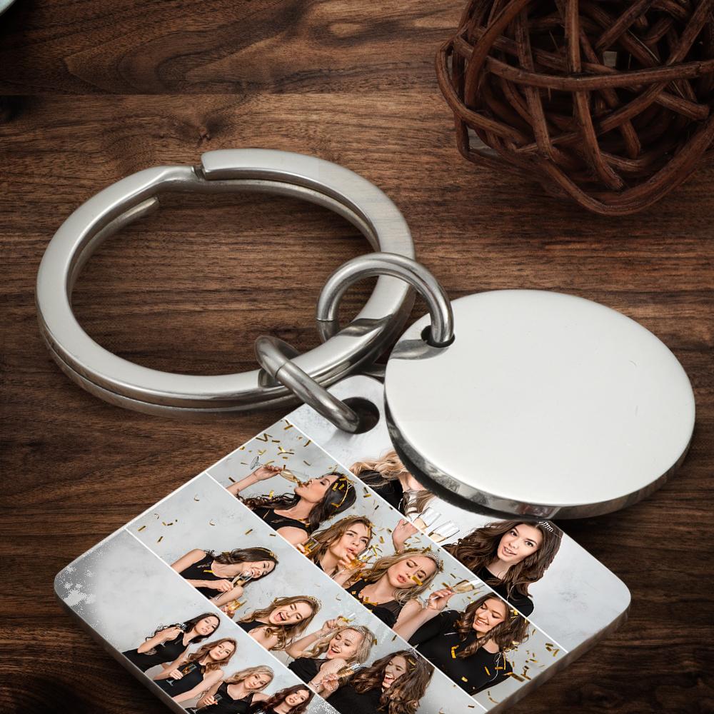 Personalised Custom Photo Engraved Calendar Collage Photo Painting Keyring - soufeeluk