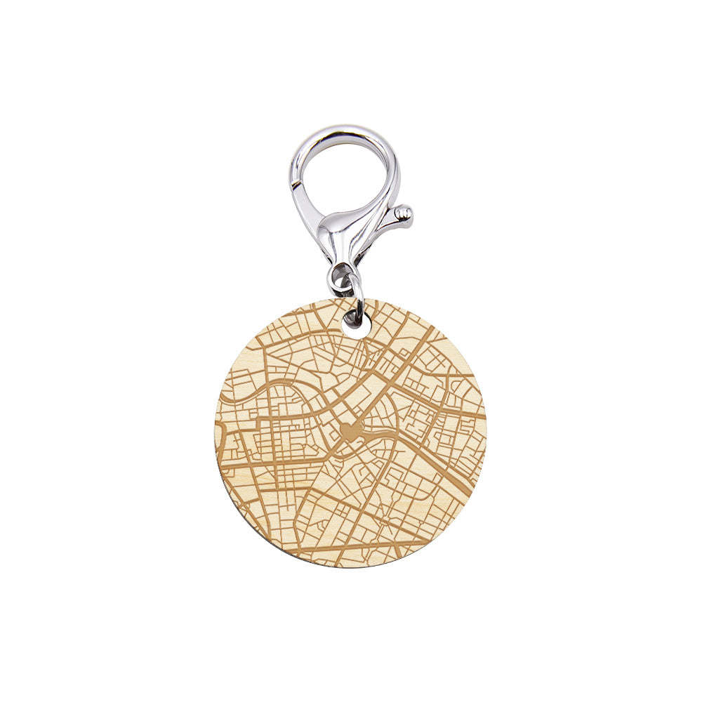 Personalised Map Keychain Custom Engraved Keychain Gifts for Him or Her - soufeeluk