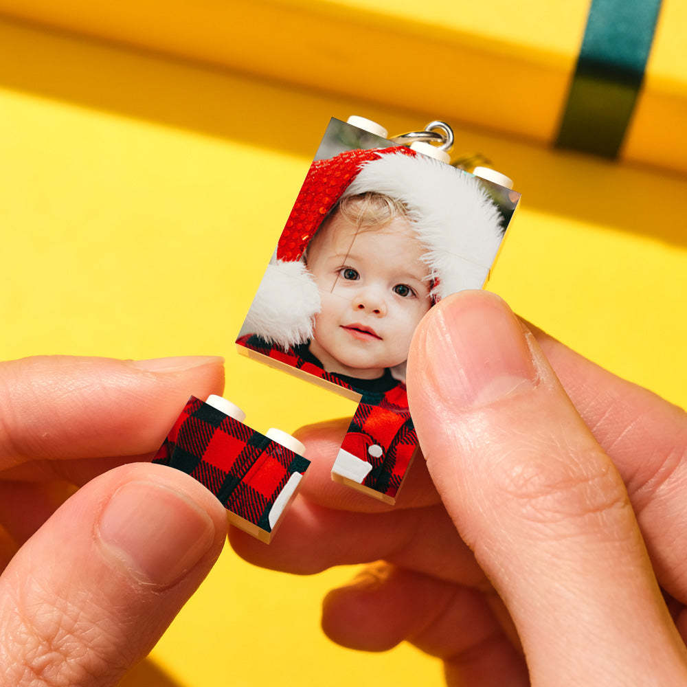 Custom Photo Building Block Vertical Keychain Bricks Puzzle Keyring - soufeeluk