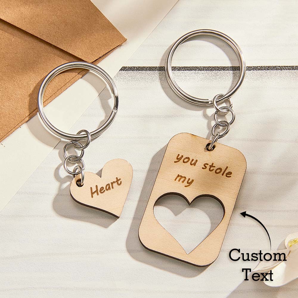 Custom Engraved Keychains Heart-shaped Creative Love Gifts - soufeeluk