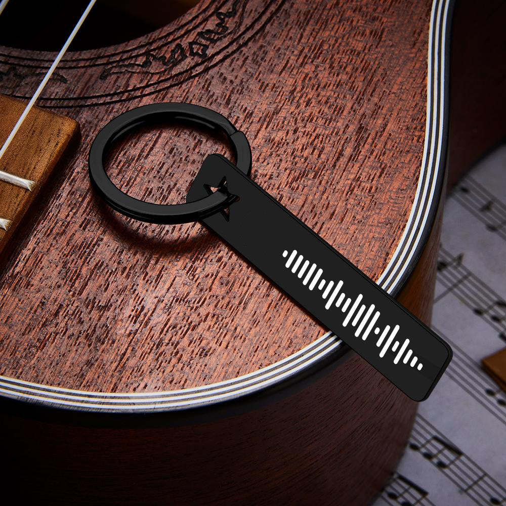Personalised Music Scannable Code Keyring Custom Music Keychain - soufeeluk