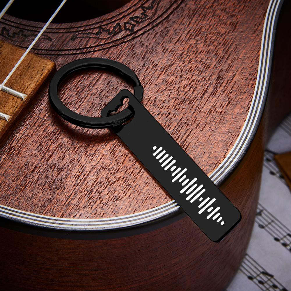 Personalised Music Scannable Code Keyring Custom Music Keychain - soufeeluk