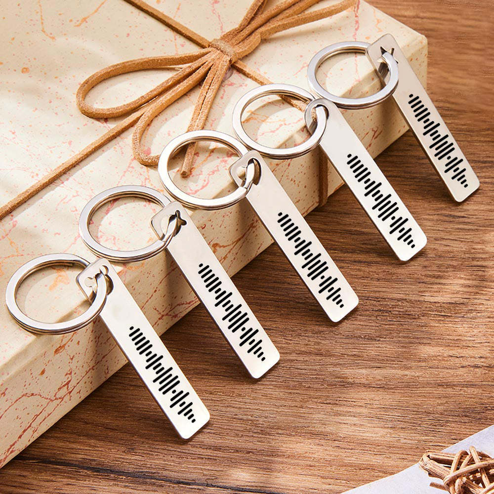 Personalised Music Scannable Code Keyring Custom Music Keychain - soufeeluk