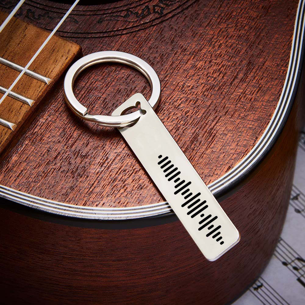 Personalised Music Scannable Code Keyring Custom Music Keychain - soufeeluk