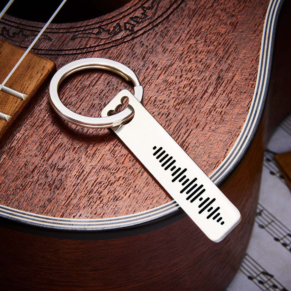 Personalised Music Scannable Code Keyring Custom Music Keychain - soufeeluk