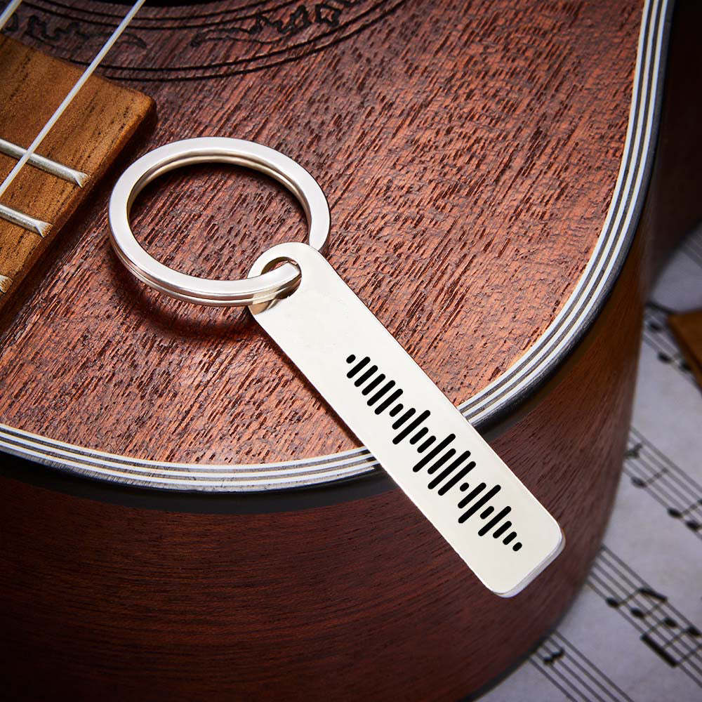 Personalised Music Scannable Code Keyring Custom Music Keychain - soufeeluk