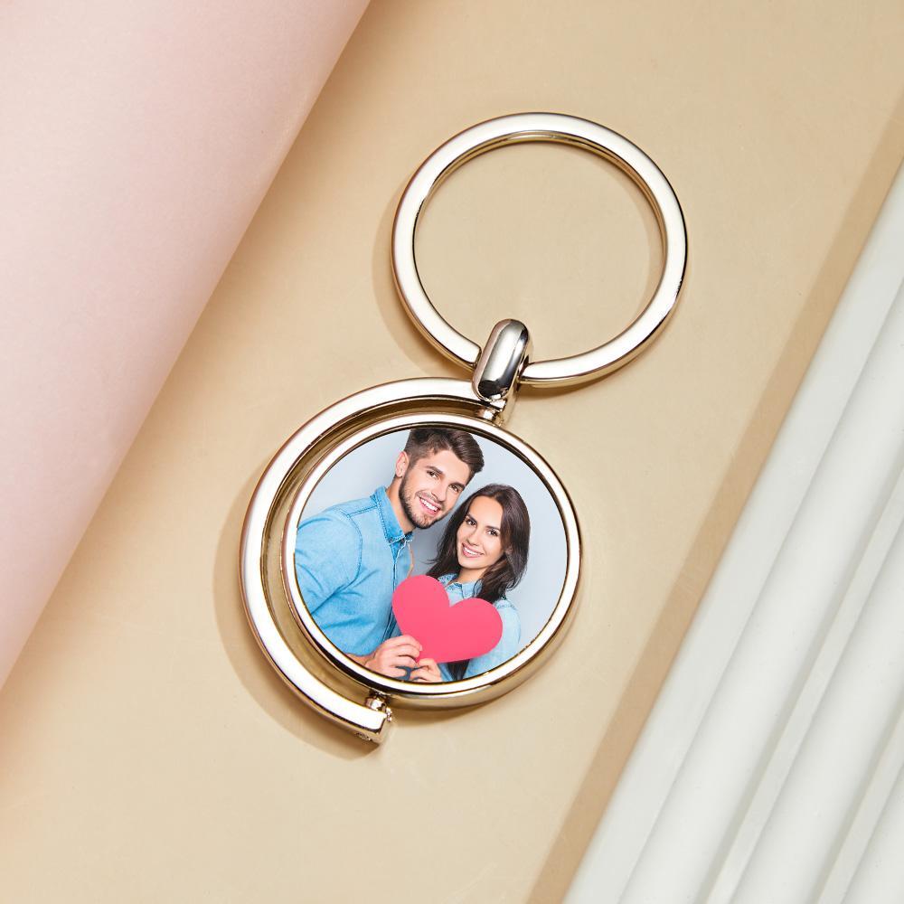 Custom Photo Keychain Whirling Simple Metal Gifts - soufeeluk