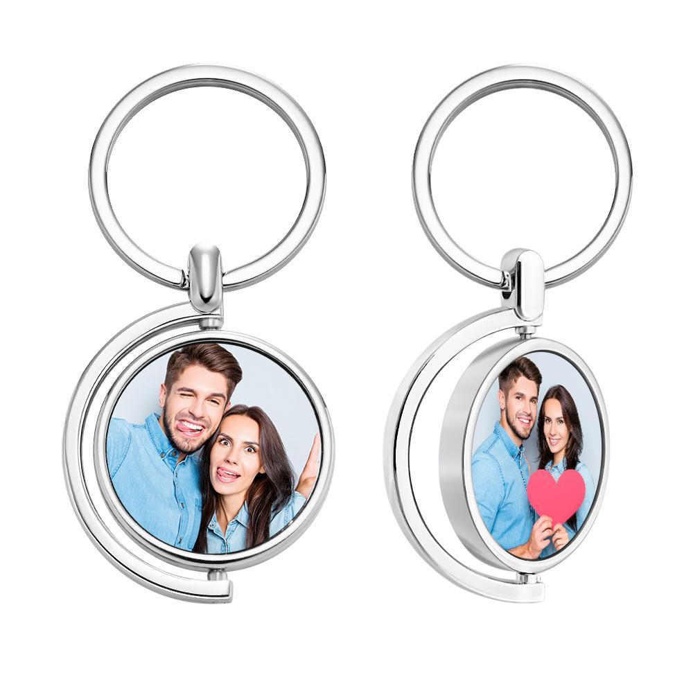 Custom Photo Keychain Whirling Simple Metal Gifts - soufeeluk