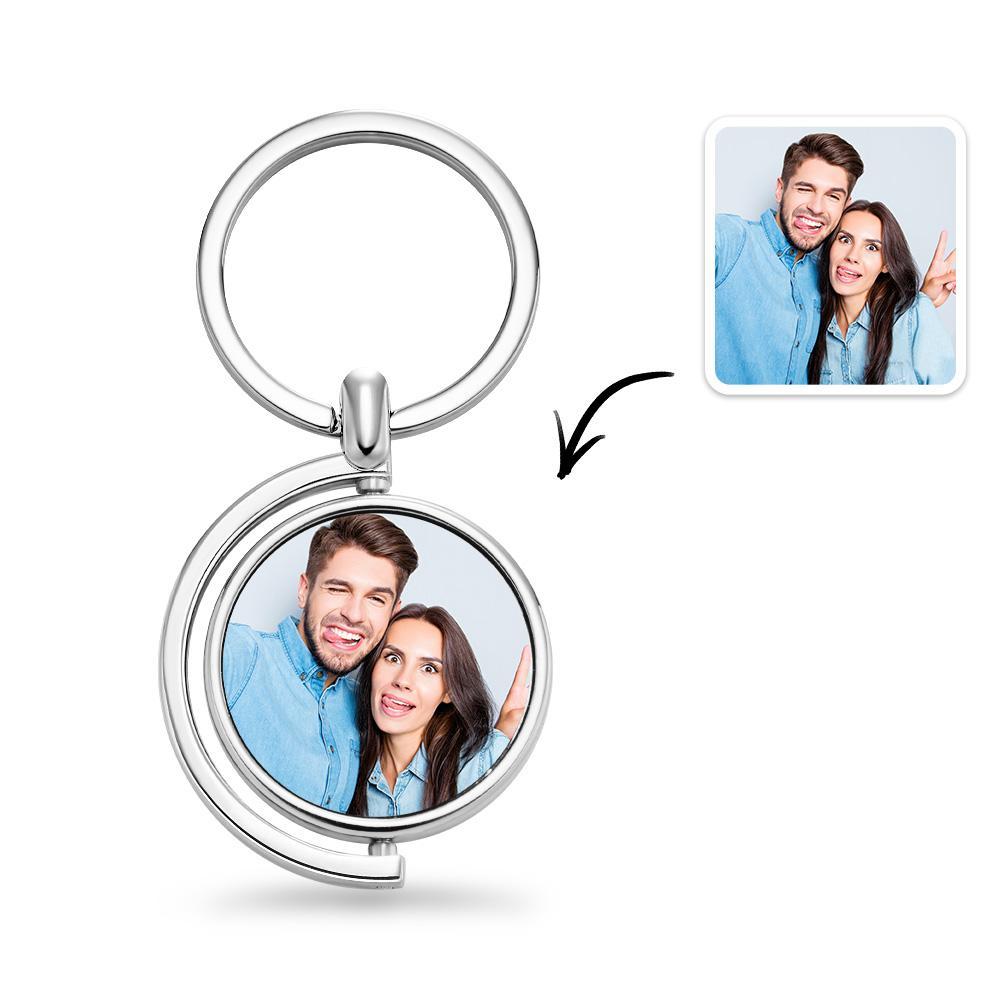 Custom Photo Keychain Whirling Simple Metal Gifts - soufeeluk