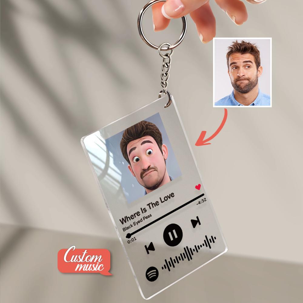 Scannable Spotify Code Comic Filter Plaque Keychain Music and Photo Acrylic Gifts for BFF