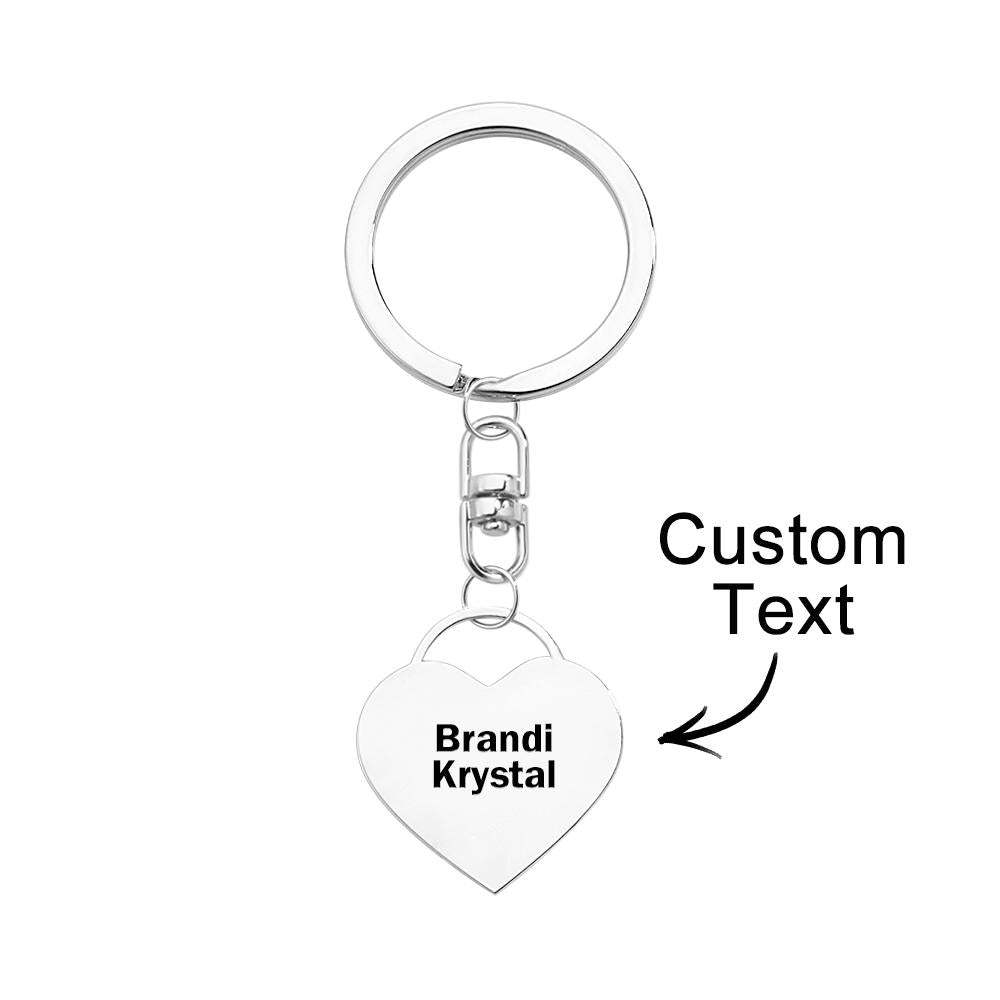 Custom Engraved Keychain Love Lock Metal Couple Gifts - soufeeluk