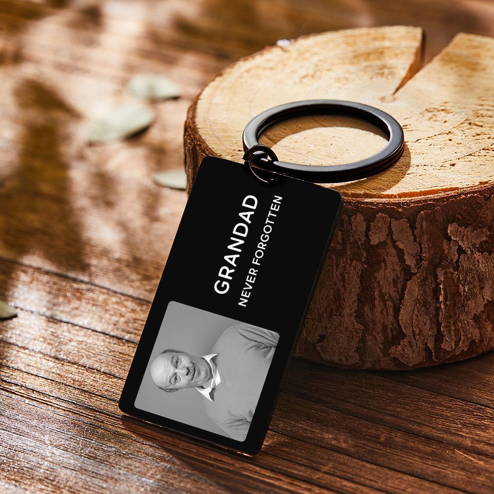Custom Photo Keychain With Your Text Key Chain Gifts For Memorial Person - soufeeluk