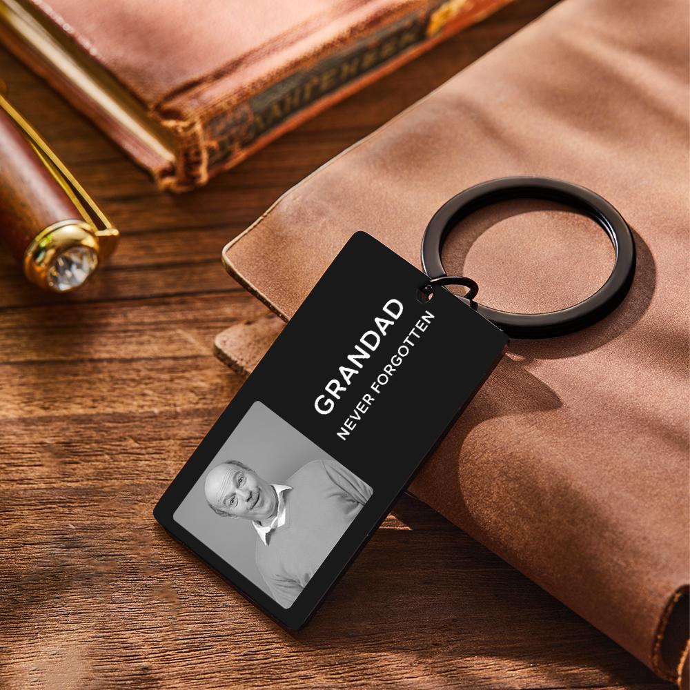 Custom Photo Keychain With Your Text Key Chain Gifts For Memorial Person - soufeeluk
