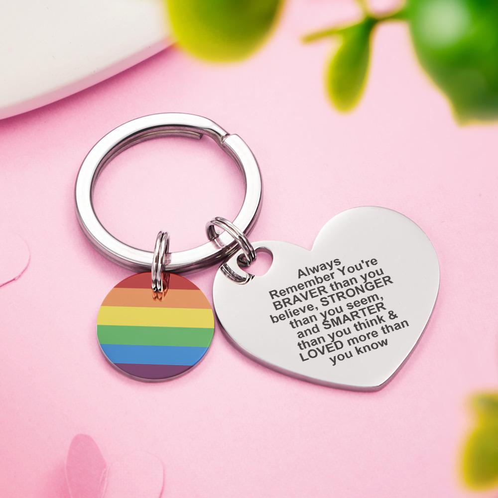 Custom LGBT Rainbow Gay & Lesbian Pride Keychain Pansexual Gifts - soufeeluk