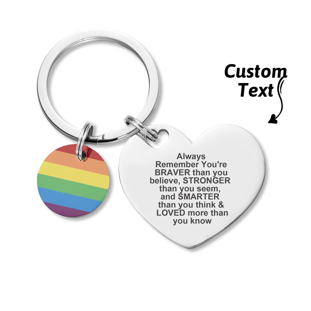 Custom LGBT Rainbow Gay & Lesbian Pride Keychain Pansexual Gifts - soufeeluk
