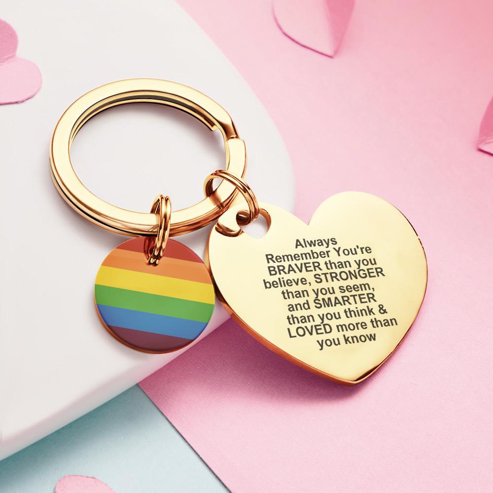 Custom LGBT Rainbow Gay & Lesbian Pride Keychain Pansexual Gifts - soufeeluk