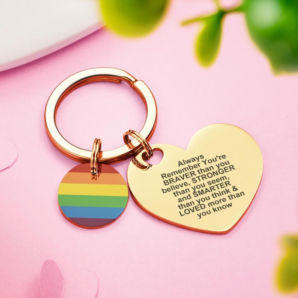 Custom LGBT Rainbow Gay & Lesbian Pride Keychain Pansexual Gifts - soufeeluk