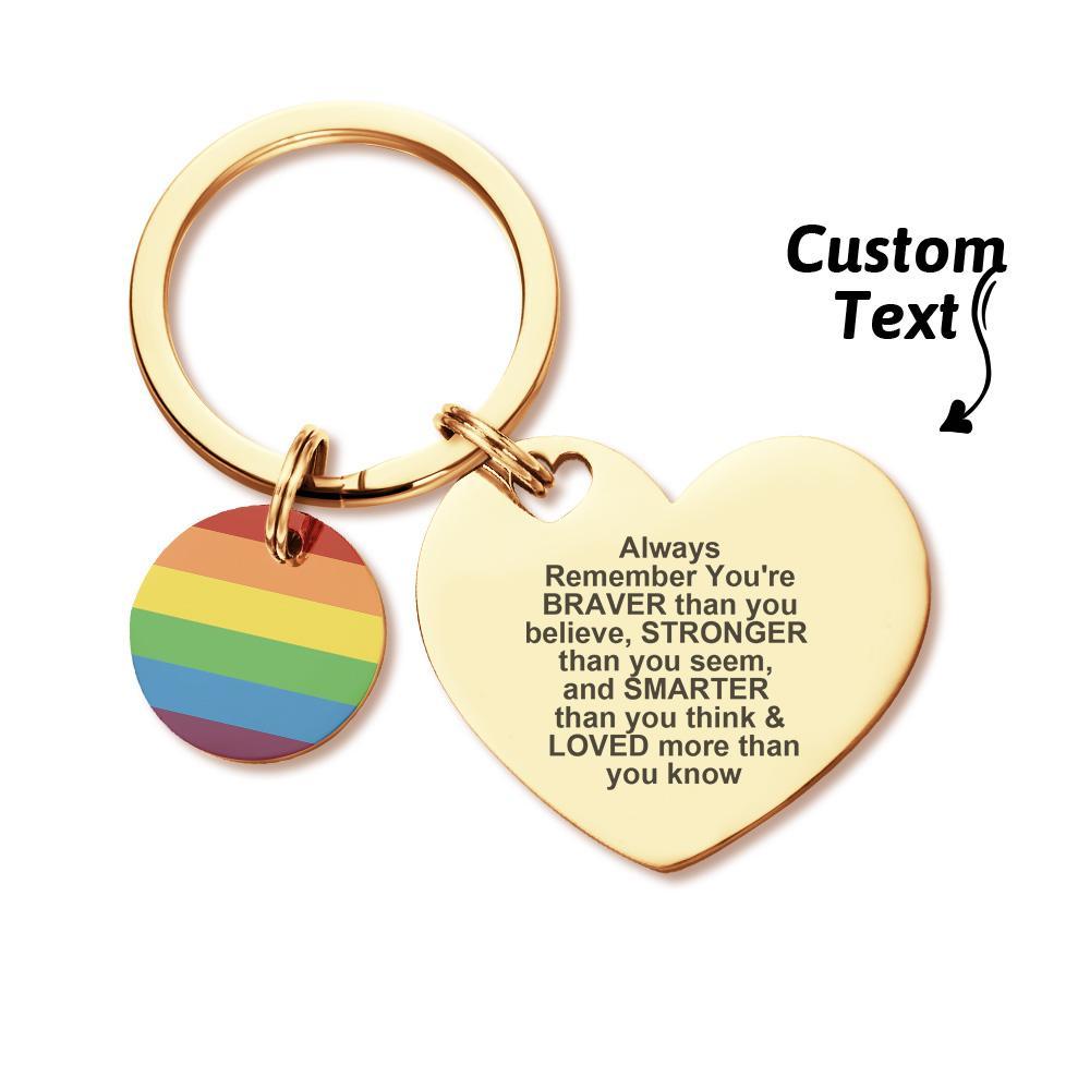 Custom LGBT Rainbow Gay & Lesbian Pride Keychain Pansexual Gifts - soufeeluk