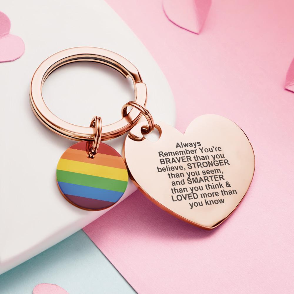 Custom LGBT Rainbow Gay & Lesbian Pride Keychain Pansexual Gifts - soufeeluk