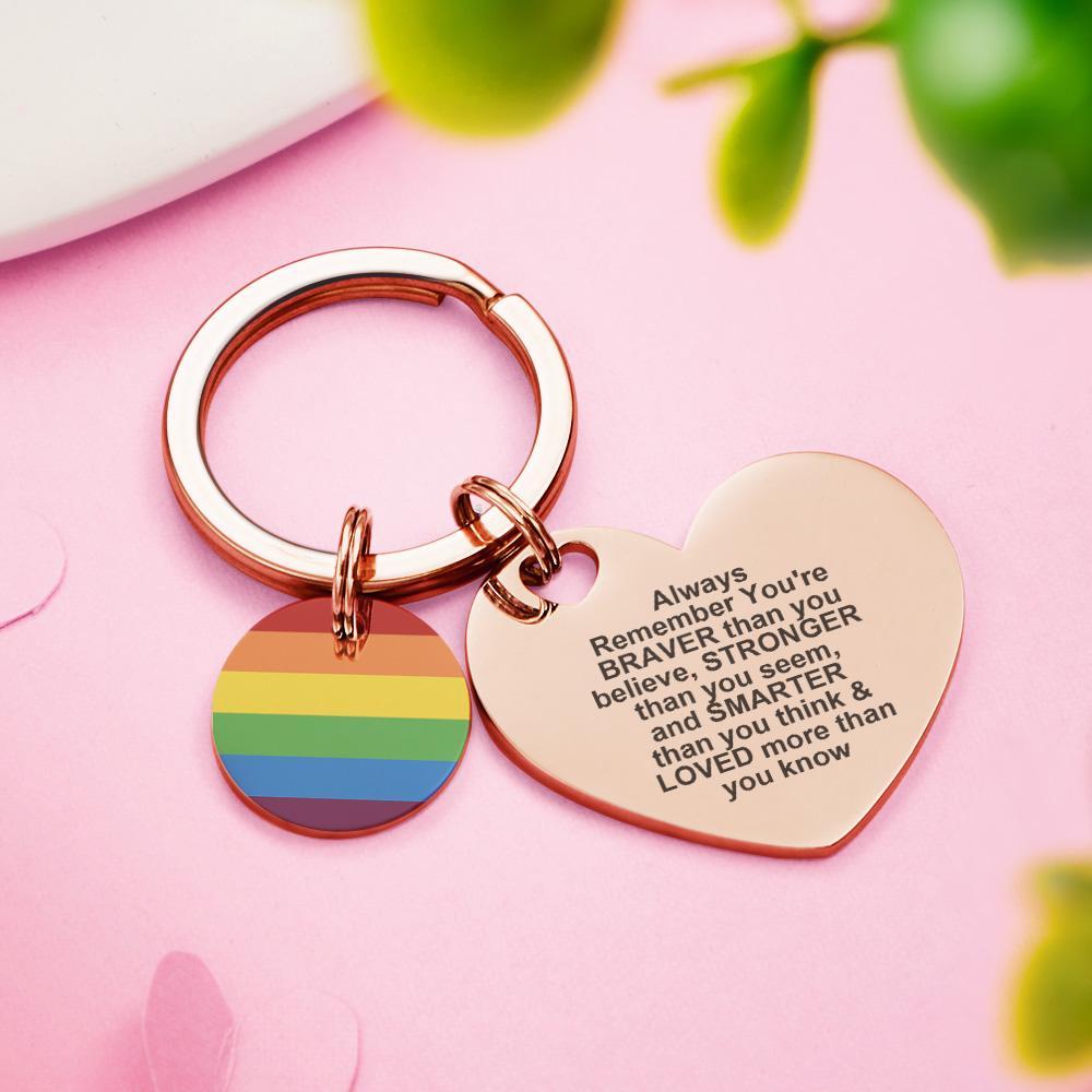 Custom LGBT Rainbow Gay & Lesbian Pride Keychain Pansexual Gifts - soufeeluk